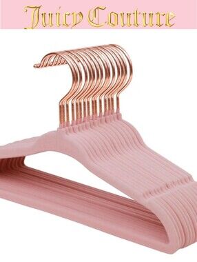 Juicy Couture Home 12-PK Pink Velvet Space Saving Clothes Hangers